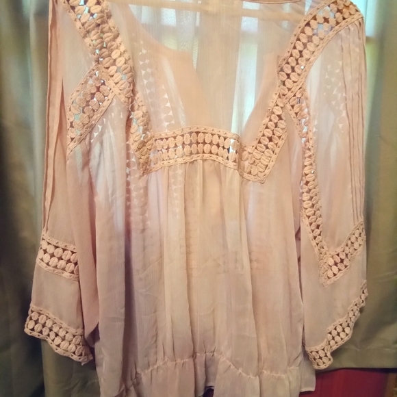 Daniel Rainn vintage dusty pink boho blouse - Picture 2 of 5